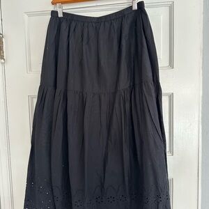 GAP Black Tiered Eyelet Maxi Skirt